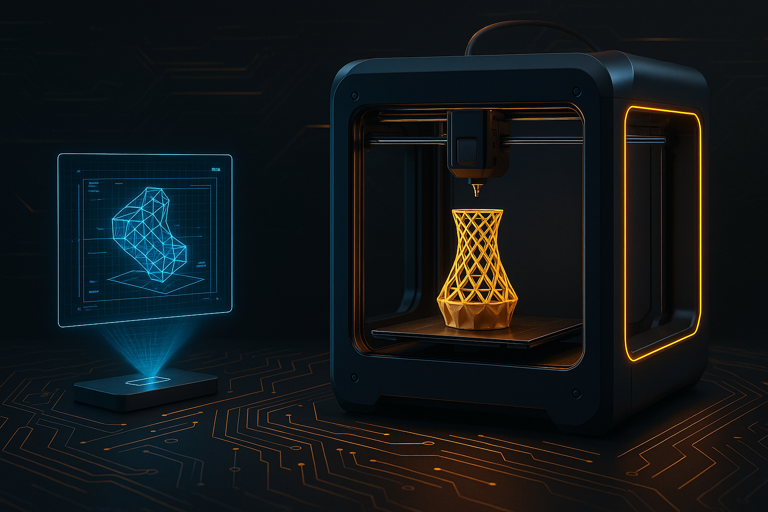 Técnico trabajando en una impresora 3D